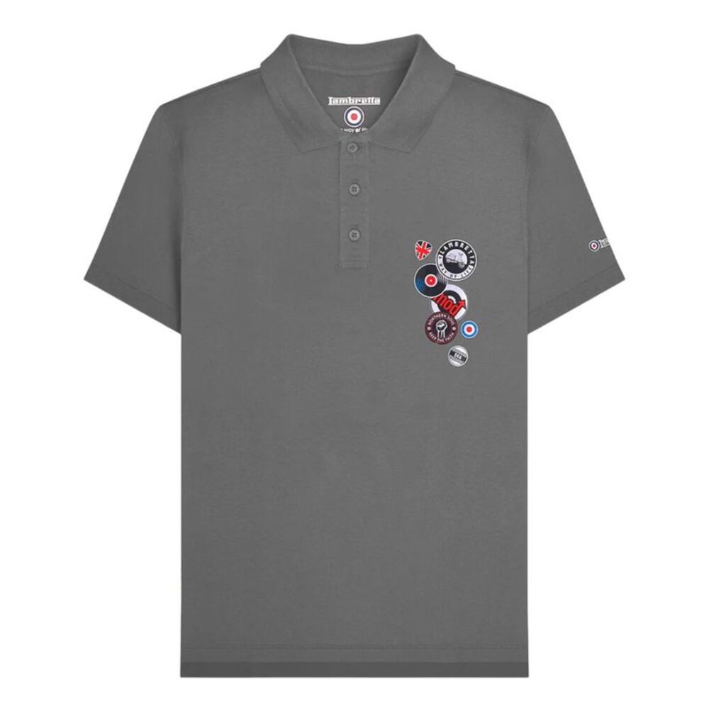 Lambretta Mens Button Polo Shirt / Iron